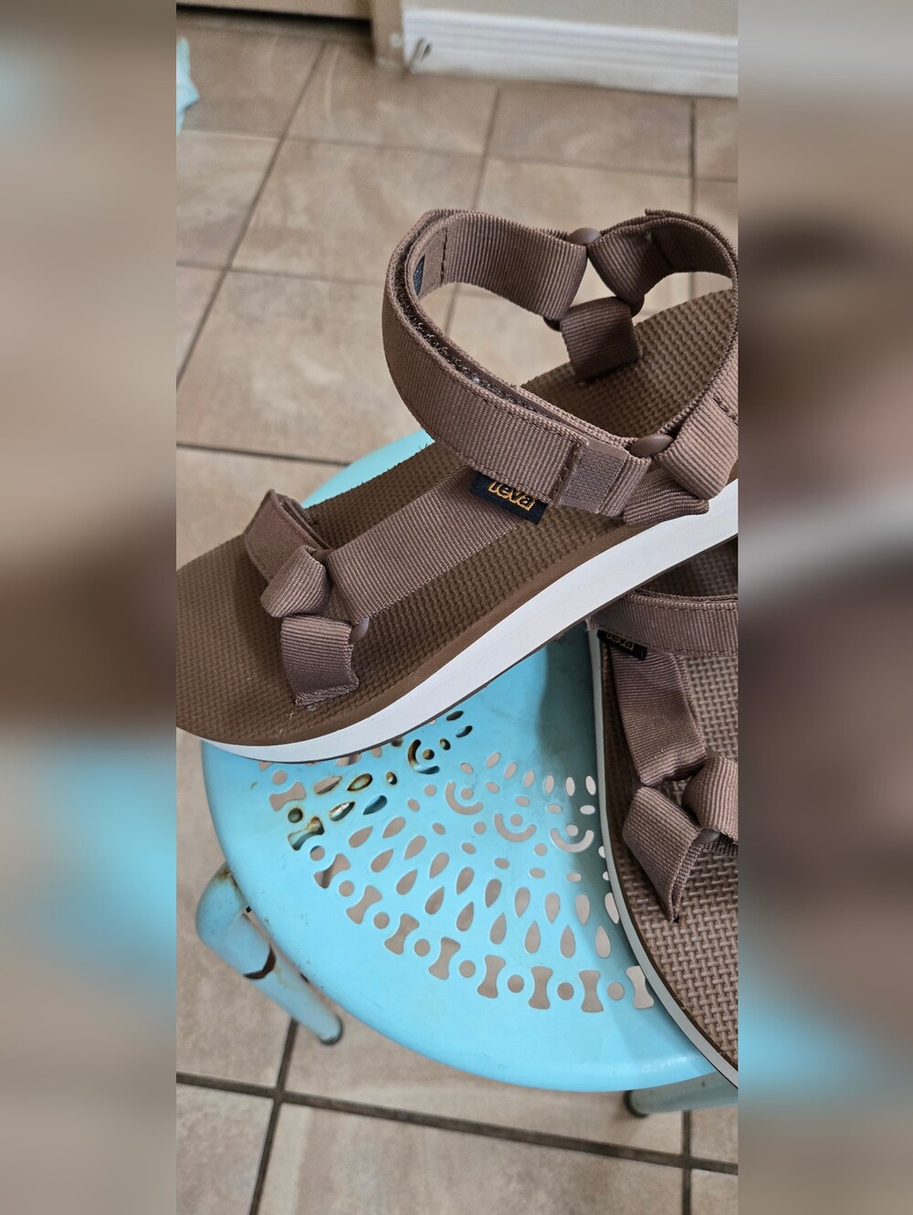 TEVA=Brown Adjustable Strap Sandals - Picture 6 of 9